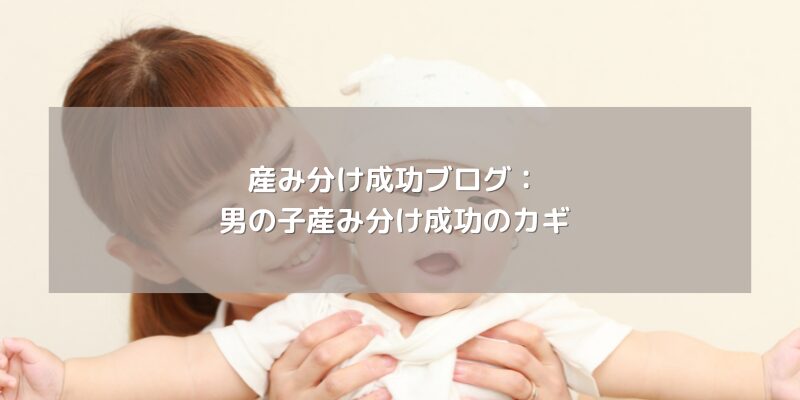 産み分け成功ブログ：男の子産み分け成功のカギ