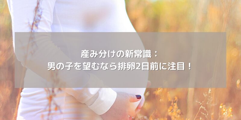 産み分けの新常識：男の子を望むなら排卵2日前に注目！